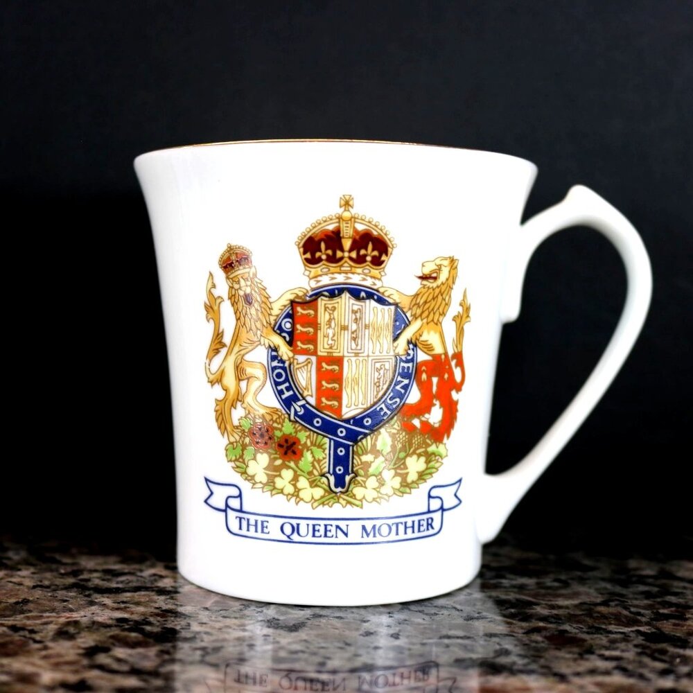 Vintage Queen Mother's 90th Birthday Commemorative Mug - 1990.  Aynsley China